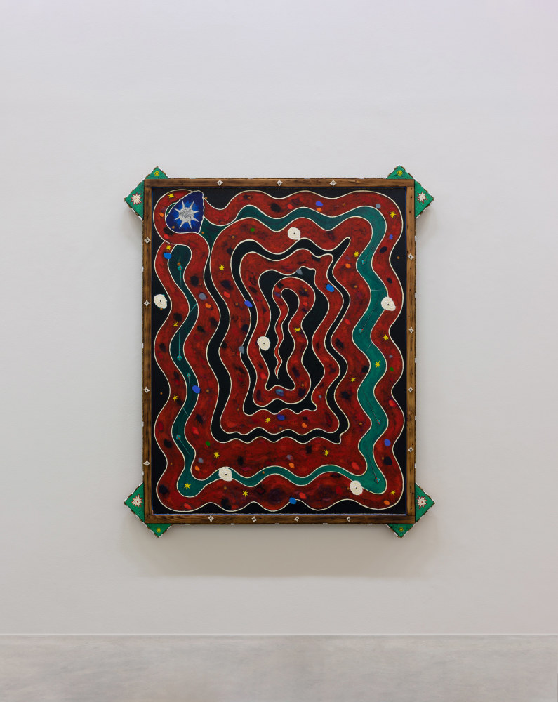 Quarantine Dreams,&amp;nbsp;2021
oil, rope and nails on canvas with painted wood frame
154.9 x 129.5 cm / 61 x 51 in&amp;nbsp;&amp;nbsp;