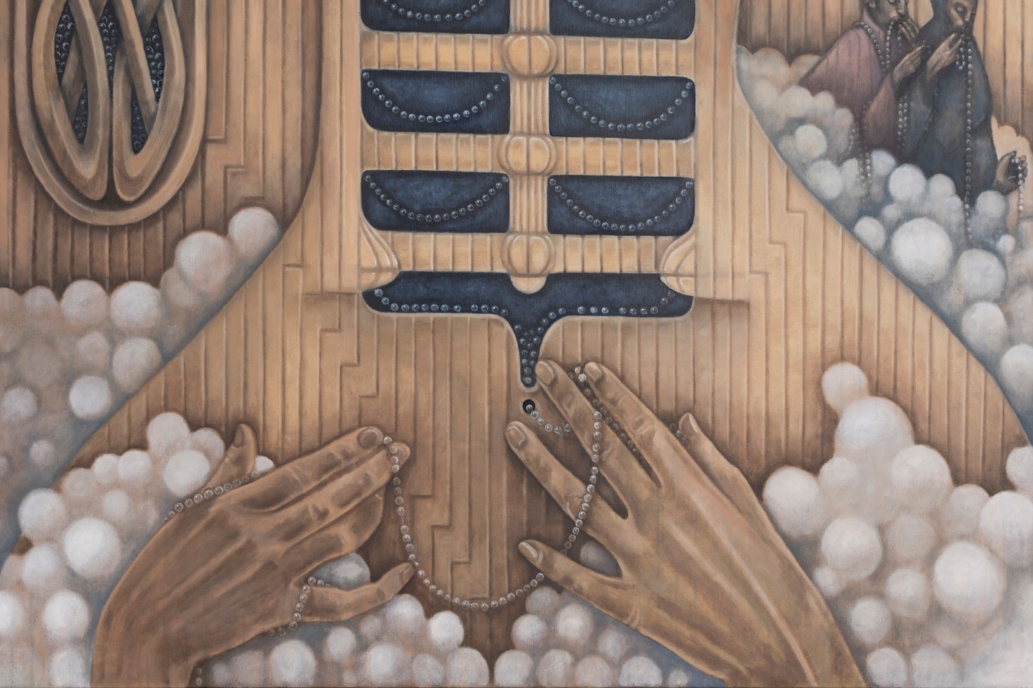 Justin Fitzpatrick&amp;nbsp;

Pituitary-Thyroid Rosaries, 2024

oil on linen, oak frame

180 x 140 cm / 70.9 x 55.1 in&amp;nbsp; &amp;nbsp;

182 x 142 x 2.6 cm / 71.7 x 55.9 x 1 in framed