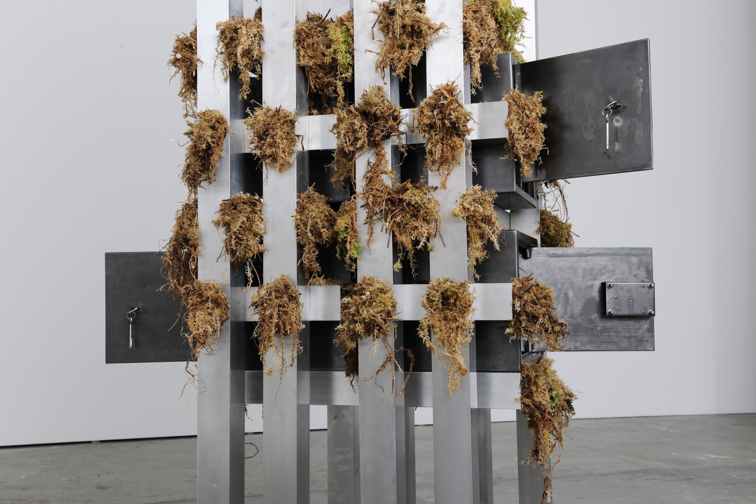 Siobh&amp;aacute;n Hapaska&amp;nbsp;
the world at daybreak,&amp;nbsp;2011
steel, travertine spilt faced marble, split faced limestone, moss, aluminium
250 x 96 x 69 cm / 98.4 x 37.8 x 27.2 in&amp;nbsp;