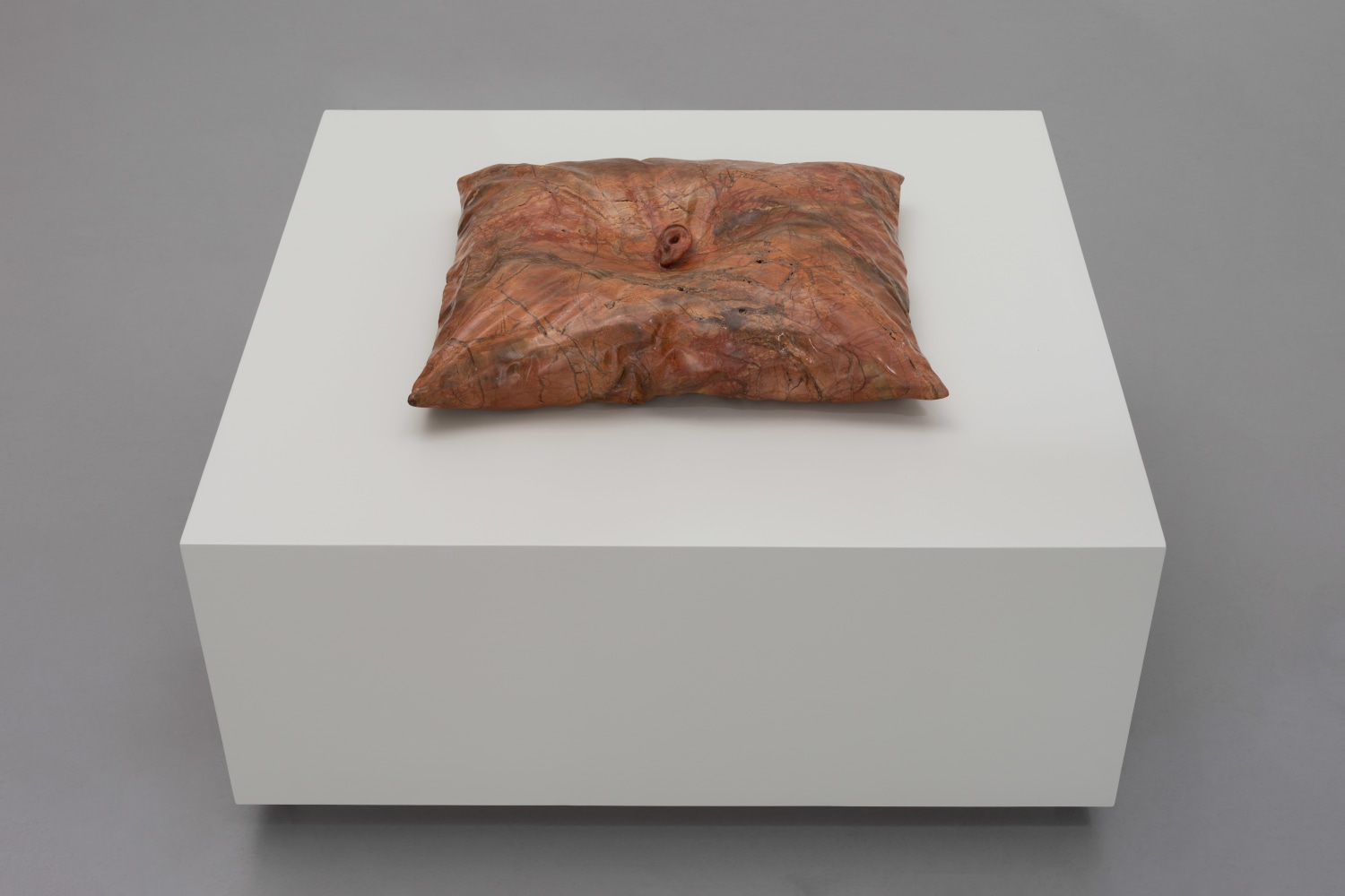 Dorothy Cross
Damascus Pillow, 2021
Damascus rose marble
12 x 52.5 x 42.3 cm / 4.7 x 20.7 x 16.7 in
53 x 42 x 72 cm / 20.9 x 16.5 x 28.3 in plinth