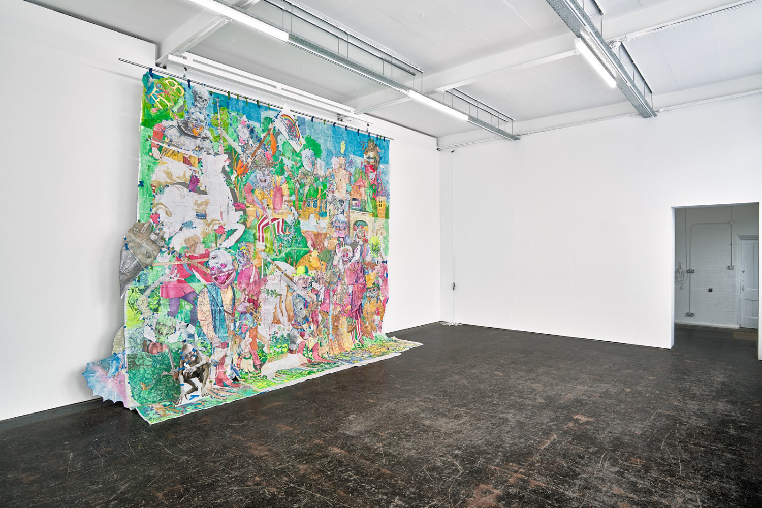 Sam Keogh, The Unicorn is Killed and Brought to the Castle Cartoon, Primary Nottingham, 2023. Photography: Reece Straw