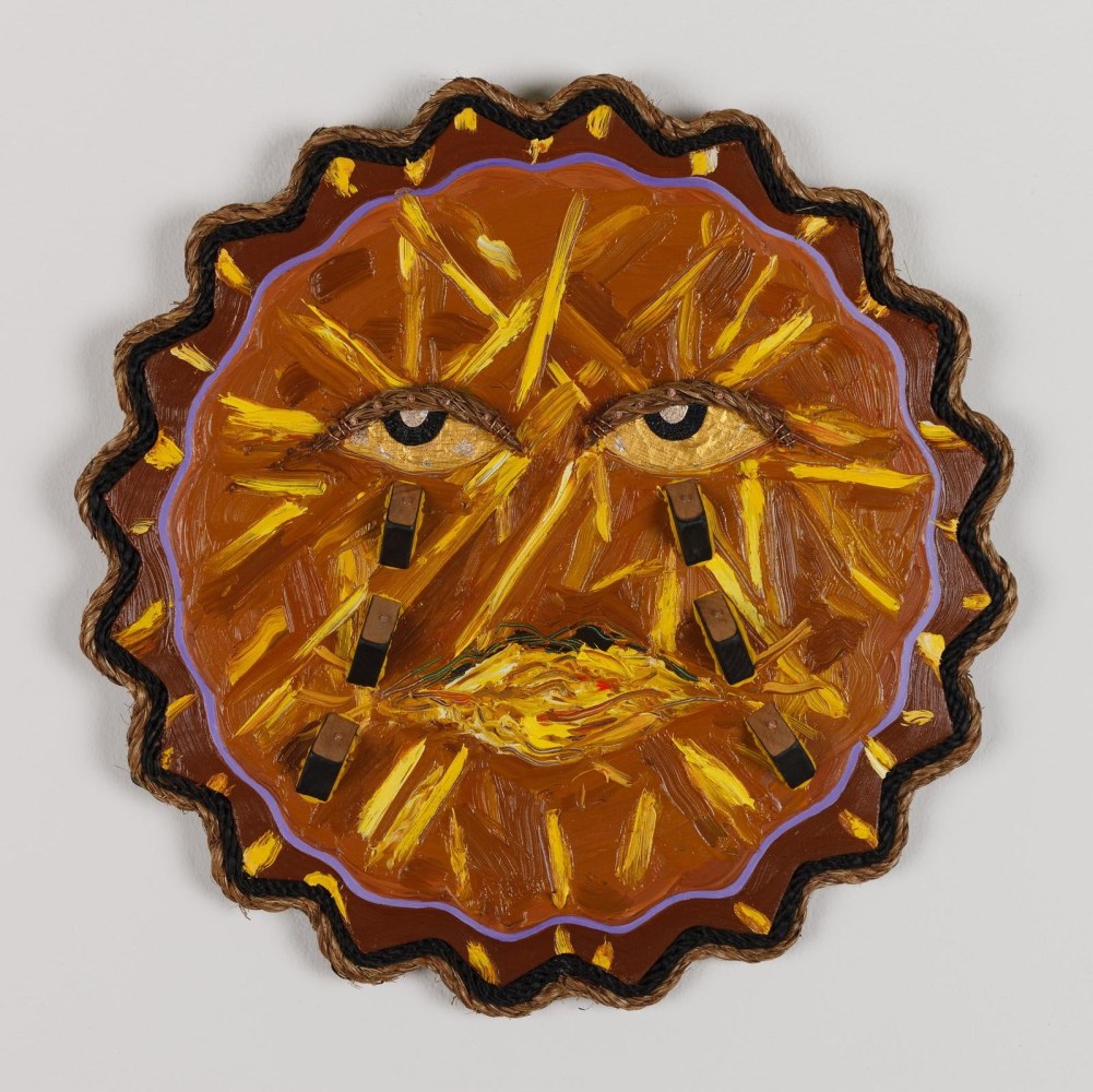 Daniel Rios Rodriguez
Sol, 2018
oil, nails, rope, aluminium and linen on wood panel
40.6 cm / 16 in diameter