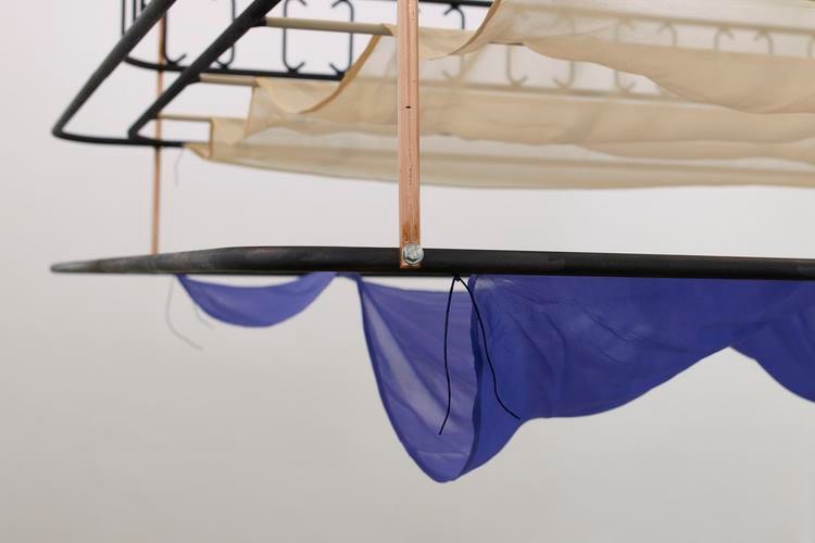 Aleana Egan,&amp;nbsp;Patches of Moon and Fire, 2017, steel, paint, copper, foam, canvas, silk, concrete, 240 x 130 x 98 cm / 94.5 x 51.2 x 38.6 in&amp;nbsp;
&amp;nbsp;