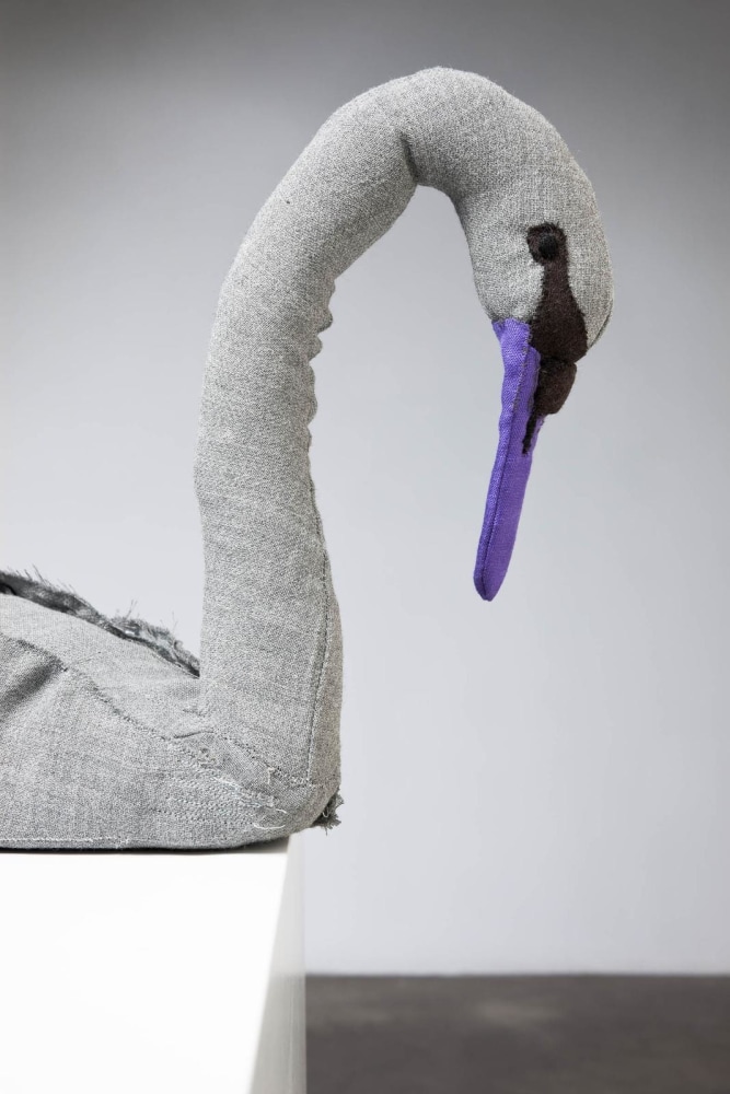 Isabel Nolan, A&amp;nbsp;fanaticism of sympathy detail, 2009, metal, plaster bandage, mixed fabrics, thread, paint, MDF object 28 x 40 x 17 cm / 11 x 15.7 x 6.7 in, base 90 x 60 x 12 cm / 35.4 x 23.6 x 4.7 in