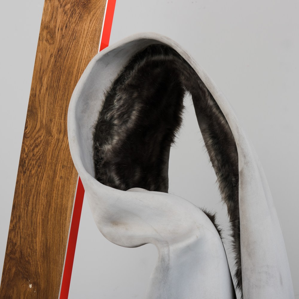 Siobh&amp;aacute;n Hapaska&amp;nbsp;
Touch,&amp;nbsp;2016
concrete cloth, oak, synthetic fur, aluminium, steel, two-pack acrylic paint and lacquer
230 x 95 x 140 cm / 90.6 x 37.4 x 55.1 in&amp;nbsp;