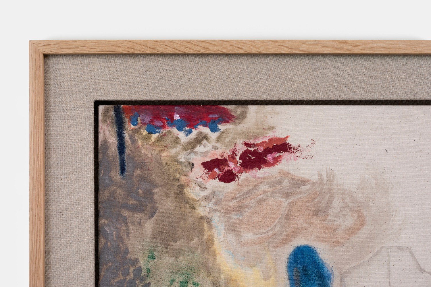 Aleana Egan
no meetings, 2023
mixed media on linen with solid American white oak and linen mount
74.5 x 88 x 6.5 cm / 29.3 x 34.6 x 2.6 in framed