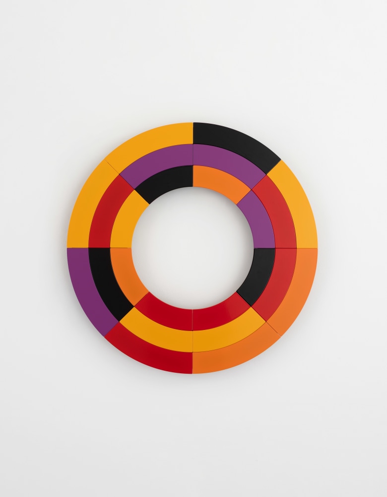 Mean Time Production Cycle, 2025
powder-coated aluminium
70 x 70 x 5 cm / 27.6 x 27.6 x 2 in

&amp;nbsp;