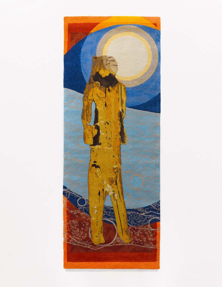 Isabel Nolan&amp;nbsp;
L&amp;ouml;wenmensch - spanning earth and sky for forty thousand years,&amp;nbsp;2018
hand-tufted 100% New Zealand Wool, 15mm pile
320 x 120 cm / 126 x 47.2 in&amp;nbsp; &amp;nbsp;