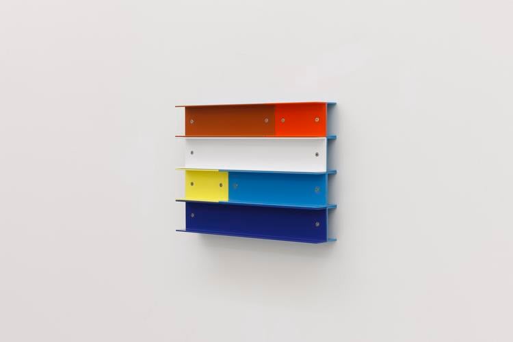 Liam Gillick,&amp;nbsp;Consumption Channelled, 2018, powder-coated aluminium, 32 x 45 x 8 cm / 12.6 x 17.7 x 3.1 in&amp;nbsp;