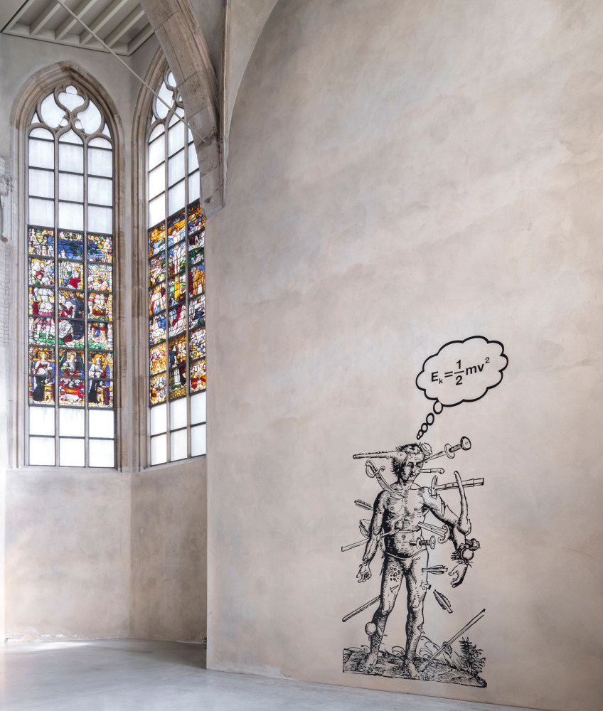 Liam Gillick
Kinetic Energy of Rigid Bodies,&amp;nbsp;2021&amp;nbsp;
matte black vinyl on wall
315 x 170 cm / 124 x 78.7 in&amp;nbsp;&amp;nbsp;