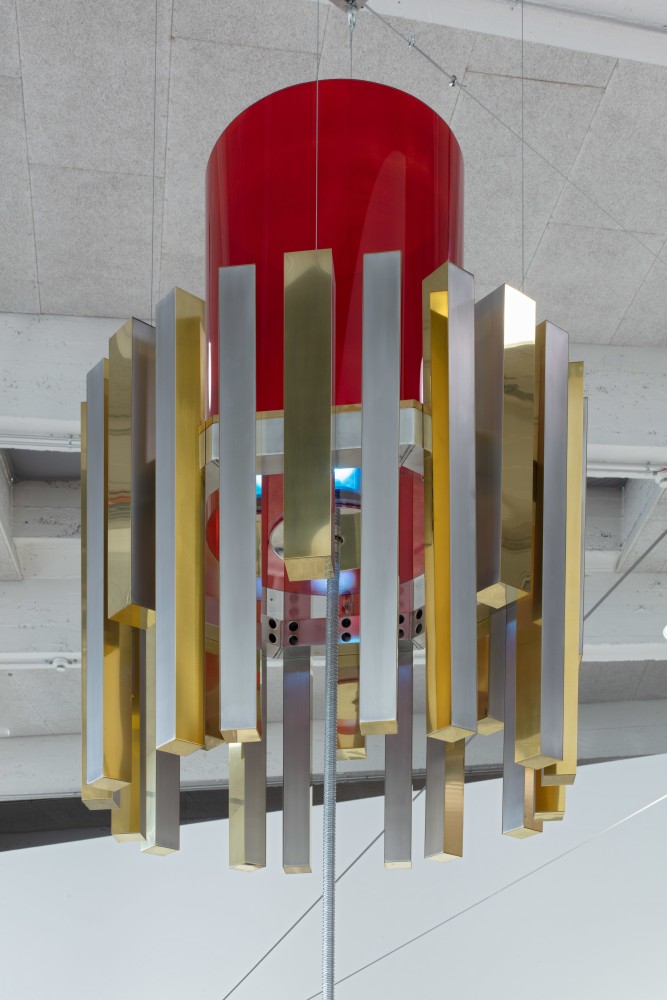 Siobh&amp;aacute;n Hapaska&amp;nbsp;
Earthed, 2018
Aluminium, brass, electrical components, acrylic
120 x 97 diameter cm / 47.2 x 38.2 diameter in&amp;nbsp;