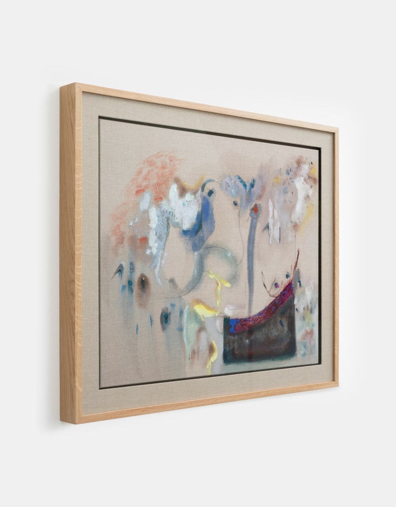 Aleana Egan&amp;nbsp;

hear touch,&amp;nbsp;2025

mixed media on linen with solid American white oak and linen mount

74 x 87.5 x 6.5 cm / 29.1 x 34.4 x 2.6 in framed