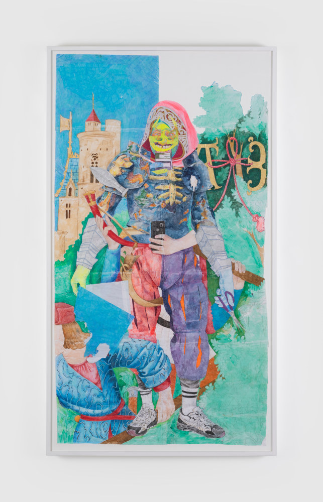 Sam Keogh
Skycutter NPC,&amp;nbsp;2022
acrylic, pencil, ink, gold leaf on acid free drafting vellum
210 x 114 cm / 82.7 x 44.9 in
​​​​​​​219 x 123 cm / 86.2 x 48.4 in framed&amp;nbsp;&amp;nbsp;