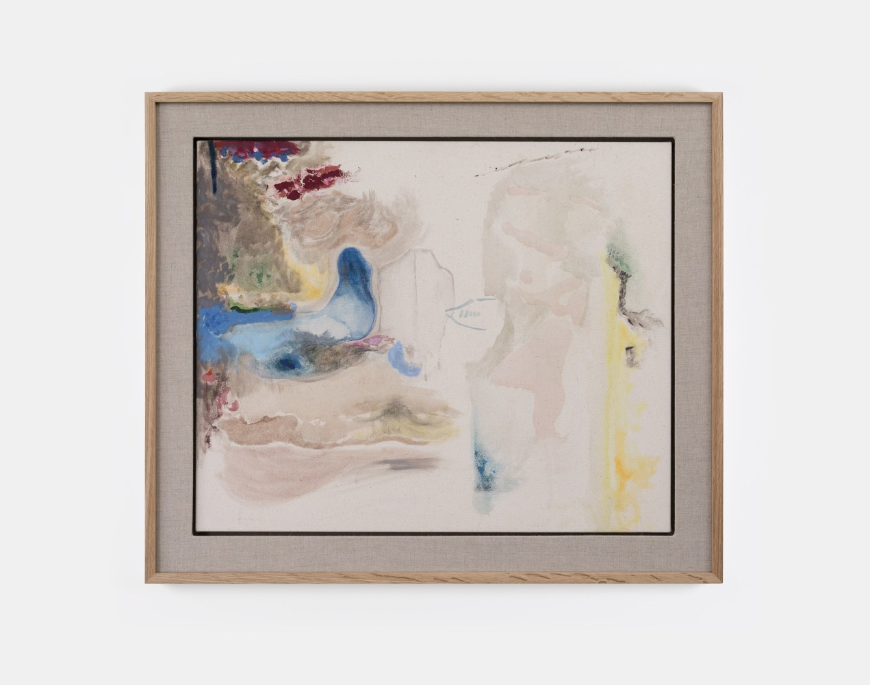 Aleana Egan&amp;nbsp;

no meetings,&amp;nbsp;2023

oil and gouache on linen with solid white oak and linen mount&amp;nbsp;

74.5 x 88 x 6.5 cm / 29.3 x 34.6 x 2.6 in framed

&amp;nbsp;