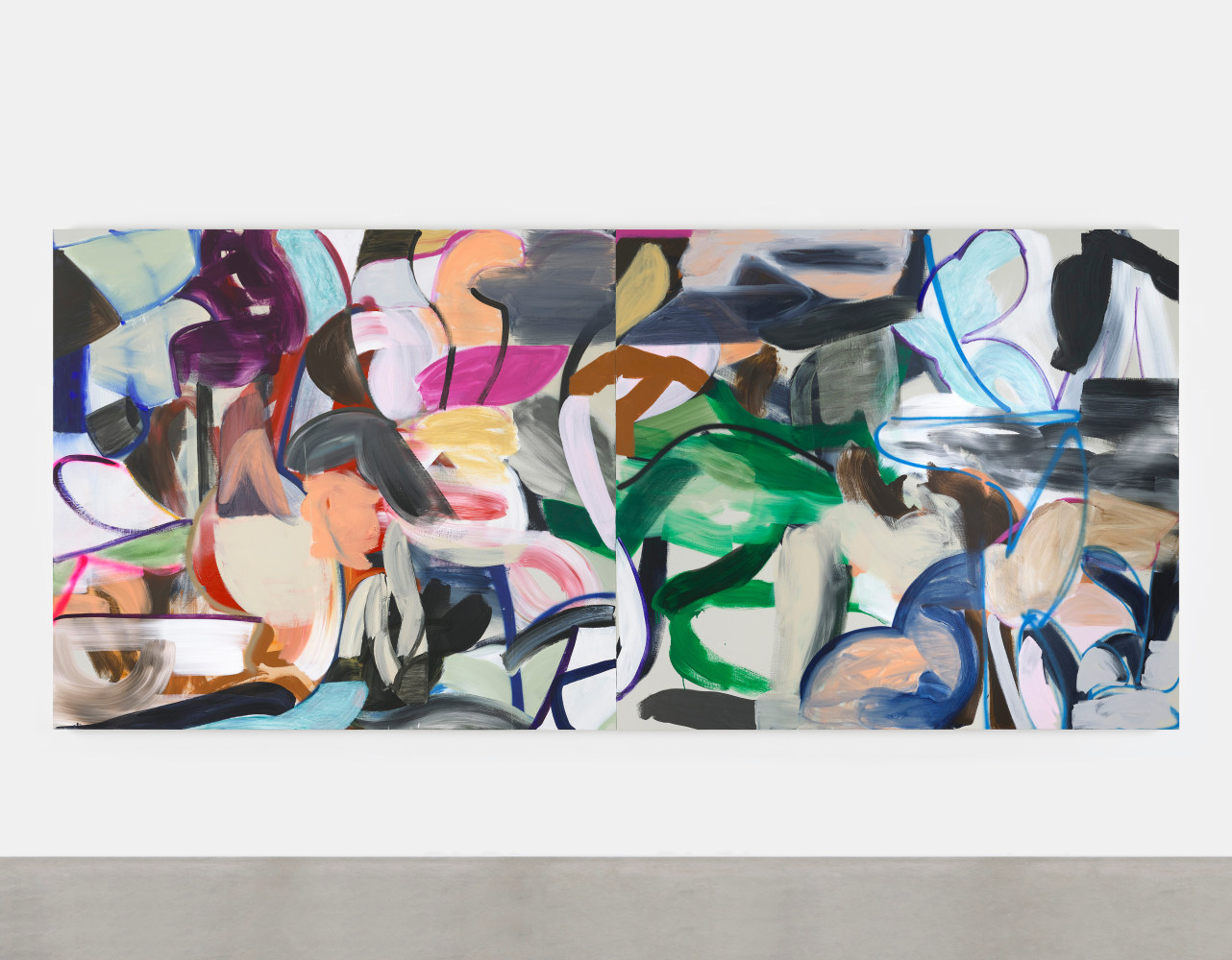 Liliane Tomasko&amp;nbsp;

Transpositional Shapeshifter,&amp;nbsp;2025

acrylic and acrylic spray on linen, two panels

203.2 x 457.2 x 6.35 cm / 80 x 180 x 2.5 in