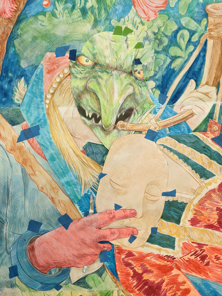 Sam Keogh, The Unircorn Surrenders To A Maiden Cartoon