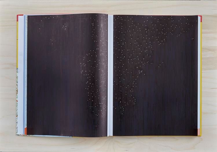 Kathy Prendergast
Atlas 13 BREST-NANTES, 2016
AA Road Atlas of Europe, ink
30.5 x 43.5 x 1 cm / 12 x 17.1 x .4 in