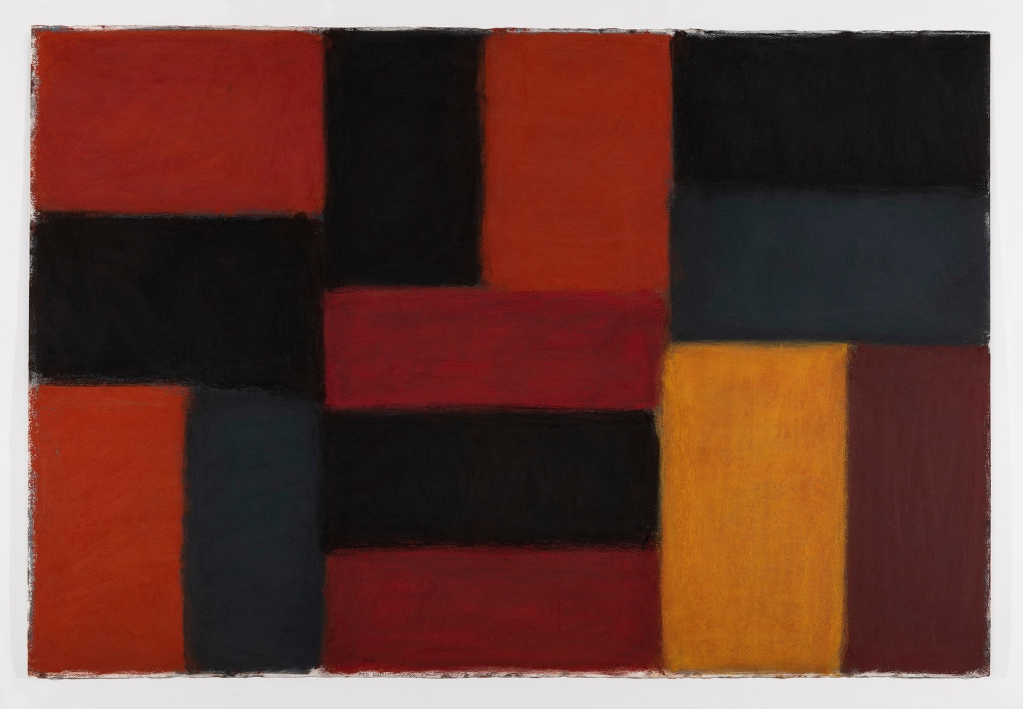 Sean Scully&amp;nbsp;
Red Doric 7.15.19, 2019
pastel on paper
119.2 x 168.2 x 7 cm / 46.9 x 66.2 x 2.8 in framed