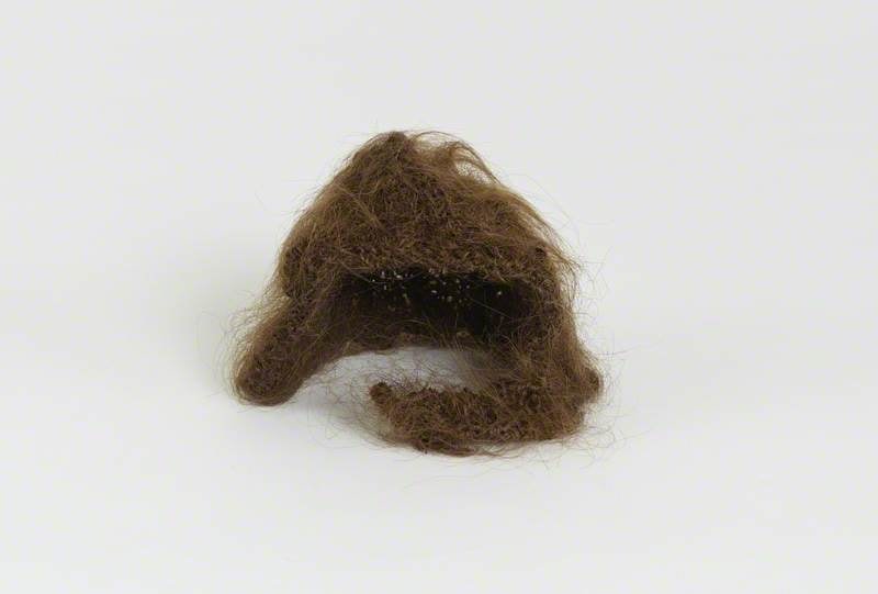 Kathy Prendergast,&amp;nbsp;Hair Bonnet, 1997, human hair,&amp;nbsp;13 x 20 x 20 cm
