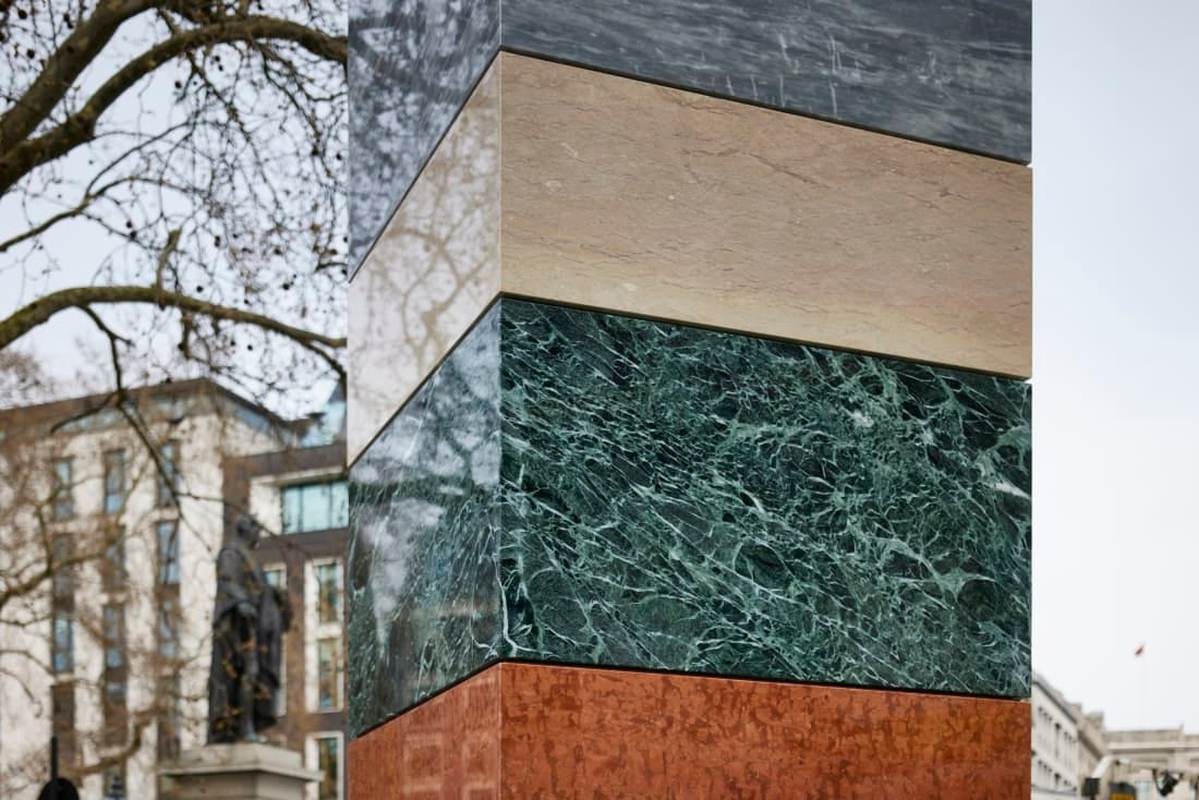 Sean Scully, Landline, public sculpture in Hanover Square, London. Photography by David Levene.