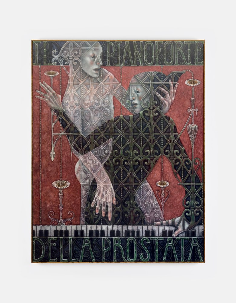Justin Fitzpatrick&amp;nbsp;

Poster for a musical (Il Pianoforte della Prostata),&amp;nbsp;2025

oil on linen, oak frame

183 x 143 x 3 cm / 72 x 56.3 x 1.2 in framed

&amp;nbsp;