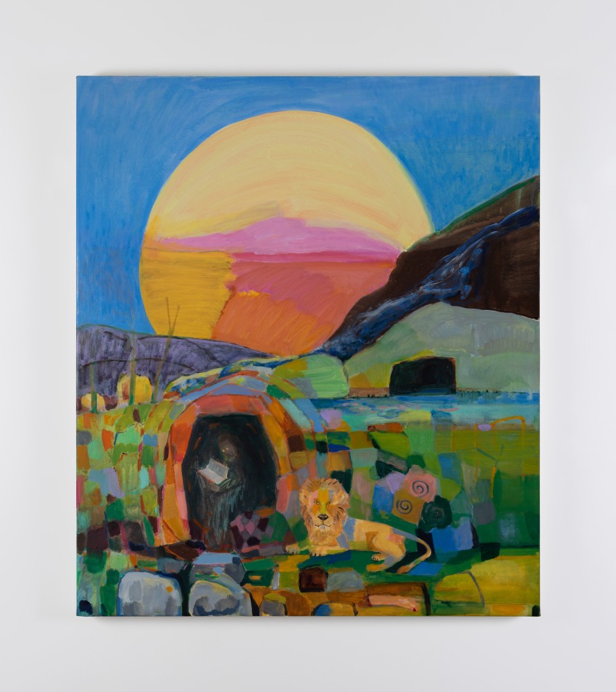 Isabel Nolan, Desert Mother (Saint Paula) and Lion, 2022, water-based oil on canvas, 70 x 60 cm / 27.6 x 23.6 in&amp;nbsp; &amp;nbsp;