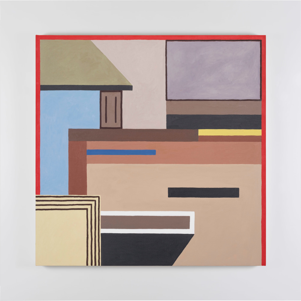 Nathalie Du Pasquier  In cortile, 2023 oil on canvas 100 x 100 cm / 39.4 x 39.4 in