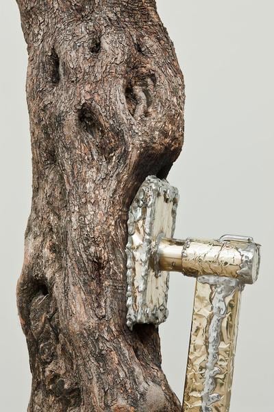 Siobh&amp;aacute;n Hapaska,&amp;nbsp;A great miracle needs to happen there, 201, olive trees &amp;ldquo;Olea europaea&amp;rdquo;, lead free solder, brass, steel, cast iron, 9 elements, dimensions of each vary