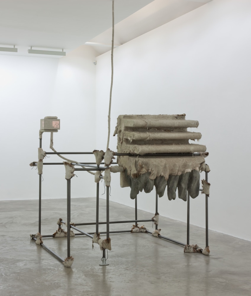 Siobh&amp;aacute;n Hapaska&amp;nbsp;
Tick, 2009
steel gas pipe, fibreglass deerskin, LED components, slate powder in resin
196 x 214 x 229 cm / 77.2 x 84.3 x 90.2 in&amp;nbsp;