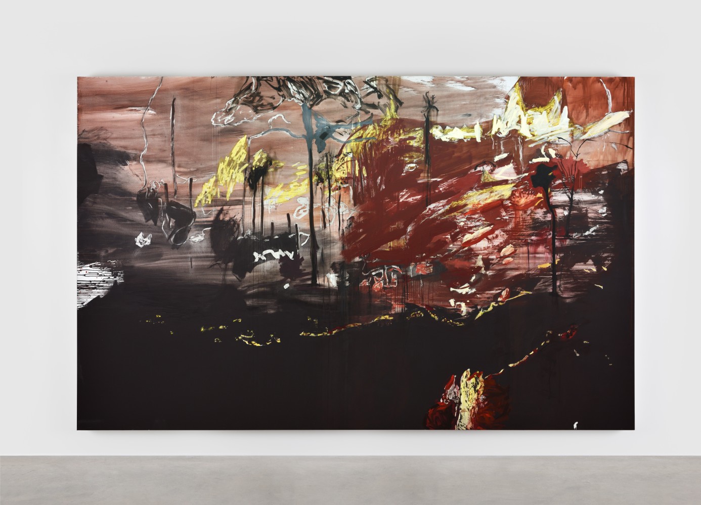 Brian Maguire&amp;nbsp;

The burning Amazon, 2022

acrylic on canvas

290 x 460 cm

114.2 x 181.1 in&amp;nbsp; &amp;nbsp;