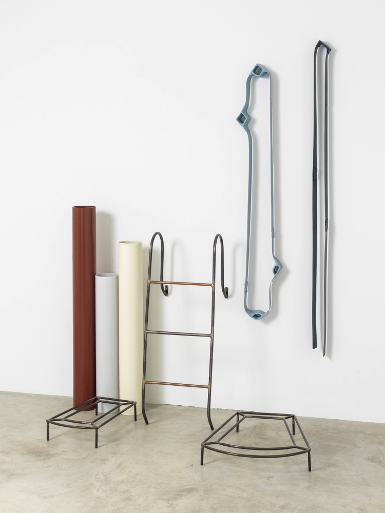 Aleana Egan&amp;nbsp;
a social edge, 2015
lacquered steel and copper, powder-coated steel pipes, card, tape, filler, paint, varnish
140 x 220 x 86 cm / 55.1 x 86.6 x 33.9&amp;nbsp;&amp;nbsp;