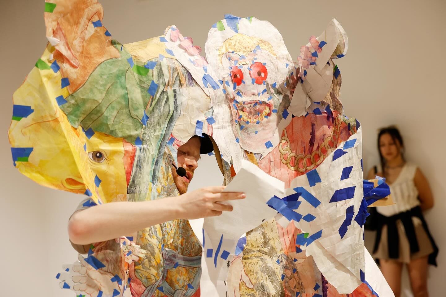 Sam Keogh performance at the opening of the Paper Biennial 2024, Museum Rijkswijk.&amp;nbsp;Photo by Bas Czerwinski