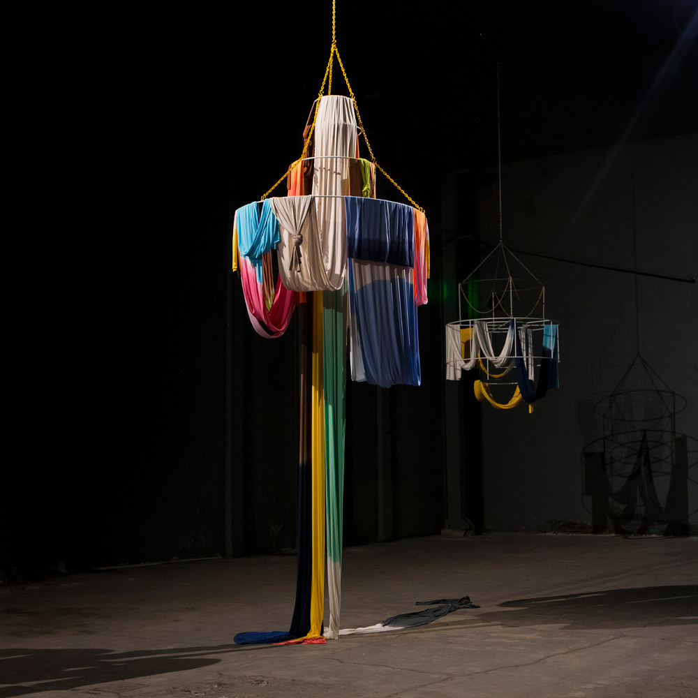 Installation view, Isabel Nolan, The Light Poured Out Of You, 2018, and Partial Eclipse (Above), 2017-2018, at EVA International (2018). Photo: Lee Welch. Courtesy the artist, Kerlin Gallery, Dublin, and EVA International.