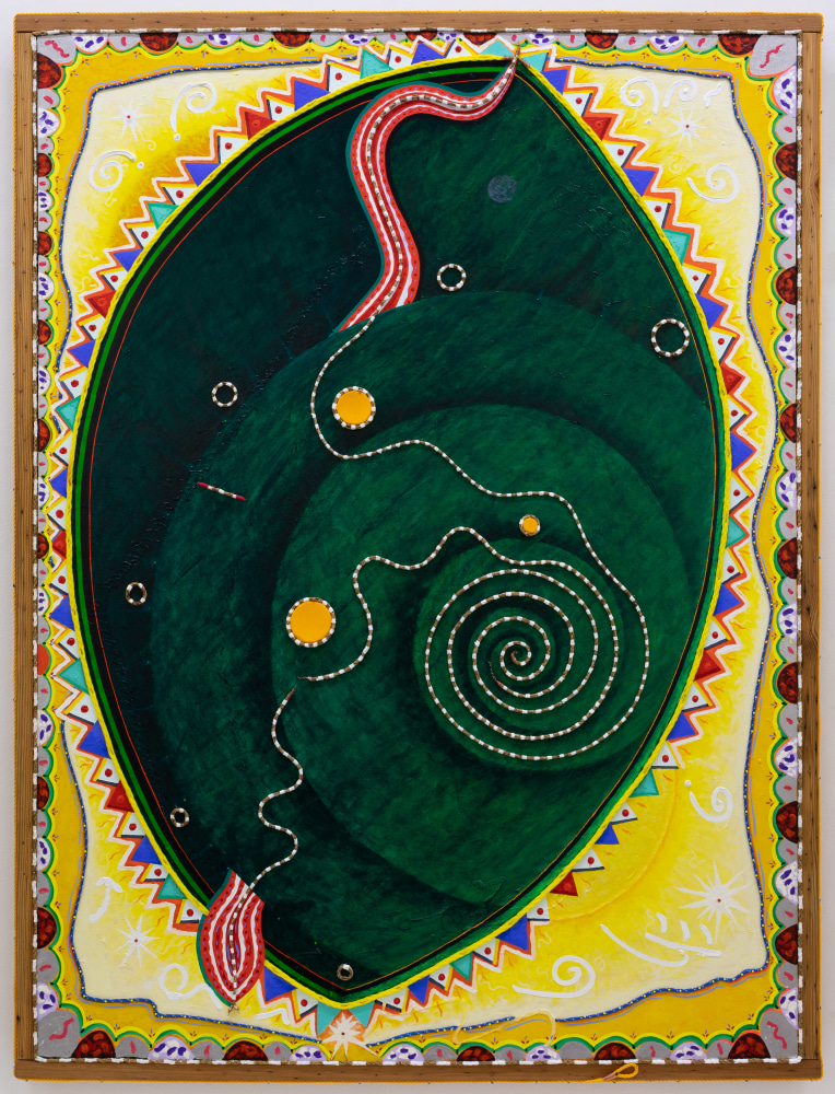 Daniel Rios Rodriguez&amp;nbsp;
Wandering Star,&amp;nbsp;2021
oil rope and nails on canvas with painted wood frame
205.7 x 156.2 cm / 81 x 61.5 in