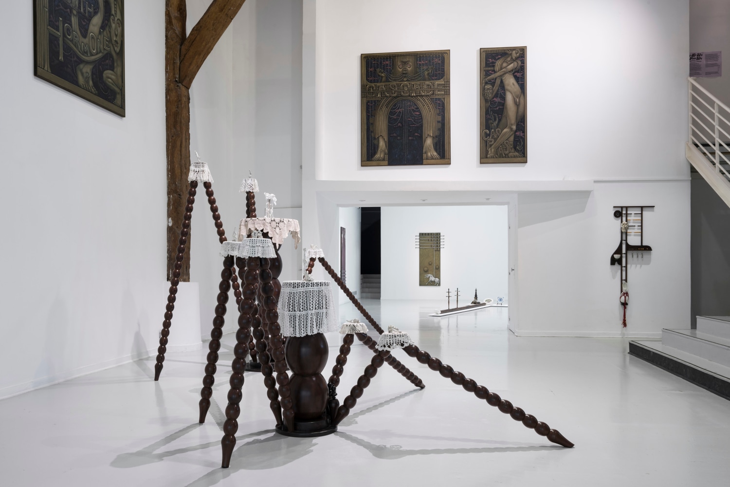 Justin Fitzpatrick,&amp;nbsp;Endocrine Table 1&amp;nbsp;and&amp;nbsp;2, 2024,&amp;nbsp;Pearl Liaison 4: Interpellation, 2023,&amp;nbsp;courtesy of the artist and Adagp, exhibition view of&amp;nbsp;Ballotta, production La Ferme du Buisson, 2024, &amp;copy; photo &amp;Eacute;mile Ouroumov, 2024.Rights reserved