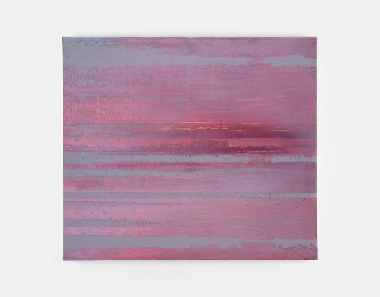 Elizabeth Magill&amp;nbsp;

Duggans Bay (Pink),&amp;nbsp;2022

mixed media on canvas

128 x 146 cm / 50.4 x 57.5 in&amp;nbsp; &amp;nbsp;