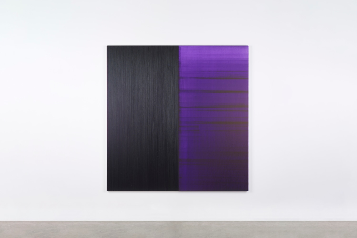 Callum Innes&amp;nbsp;
Untitled Lamp Black / Deep Purple Dioxazine, 2023
oil on linen
195 x 190 cm / 76.8 x 74.8 in&amp;nbsp;