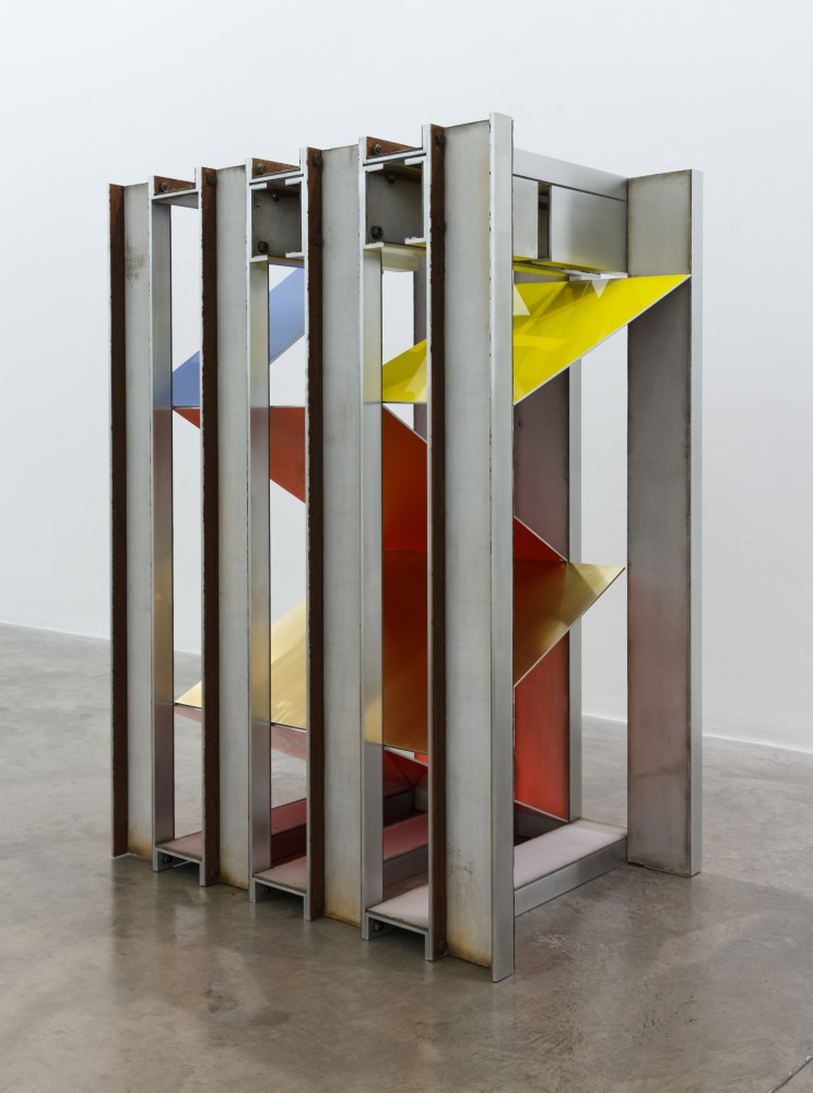 Siobh&amp;aacute;n Hapaska&amp;nbsp;
winter sun at 19:48 hrs,&amp;nbsp;2017
aluminium, steel, concrete cloth, brass, paint&amp;nbsp;
150 x 106.6 x 75 cm / 59.1 x 42 x 29.5 in