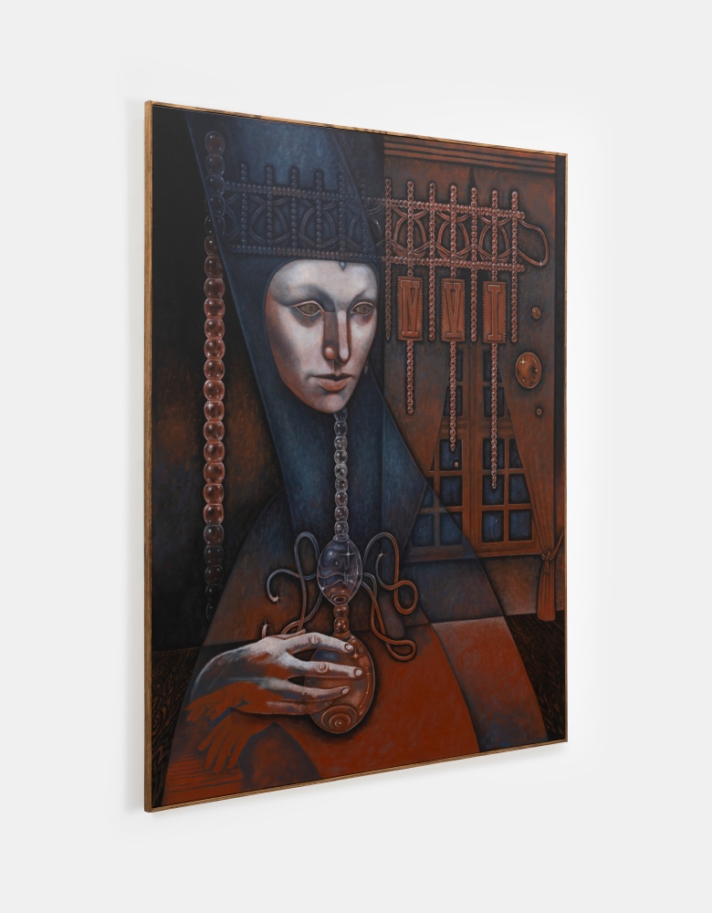 Justin Fitzpatrick

The Glass Armonica (Dying at my music), 2024

oil on linen, oak frame

180 x 140 cm / 70.9 x 55.1 in

183 x 143 x 3 cm / 72 x 56.3 x 1.2 in framed