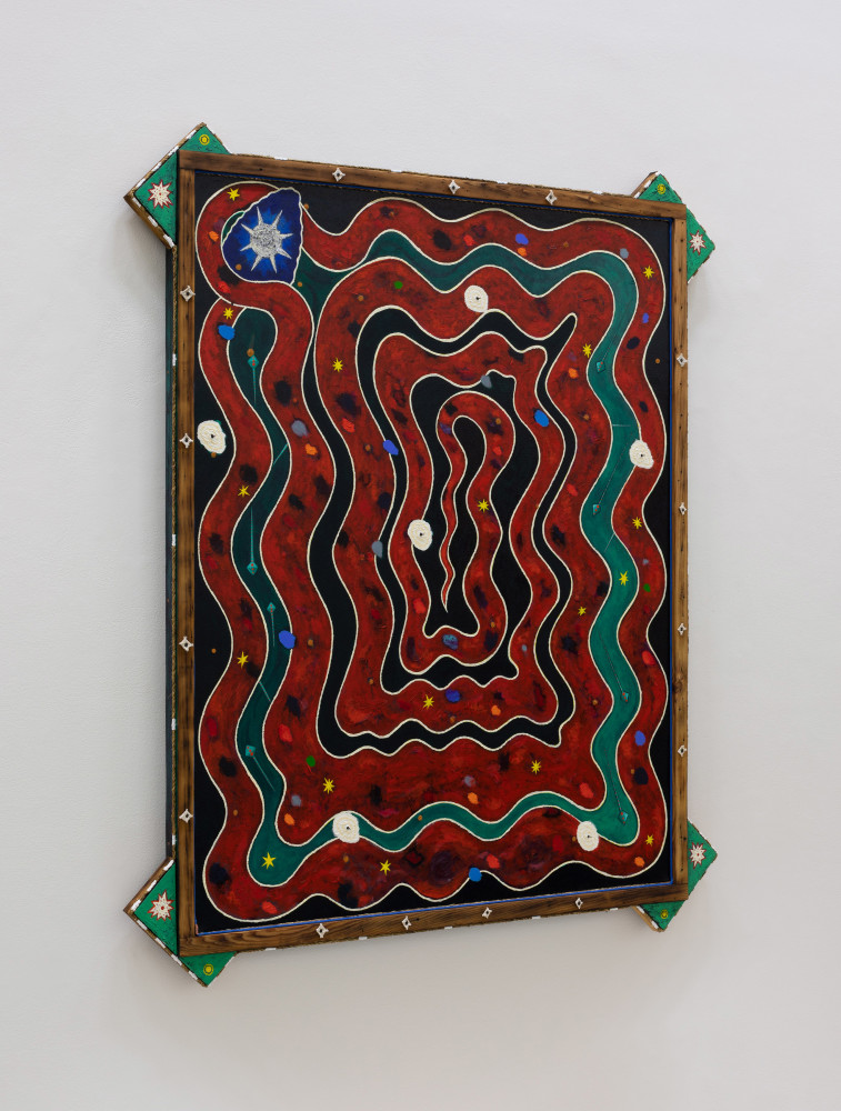 Quarantine Dreams,&amp;nbsp;2021
oil, rope and nails on canvas with painted wood frame
154.9 x 129.5 cm / 61 x 51 in&amp;nbsp;&amp;nbsp;