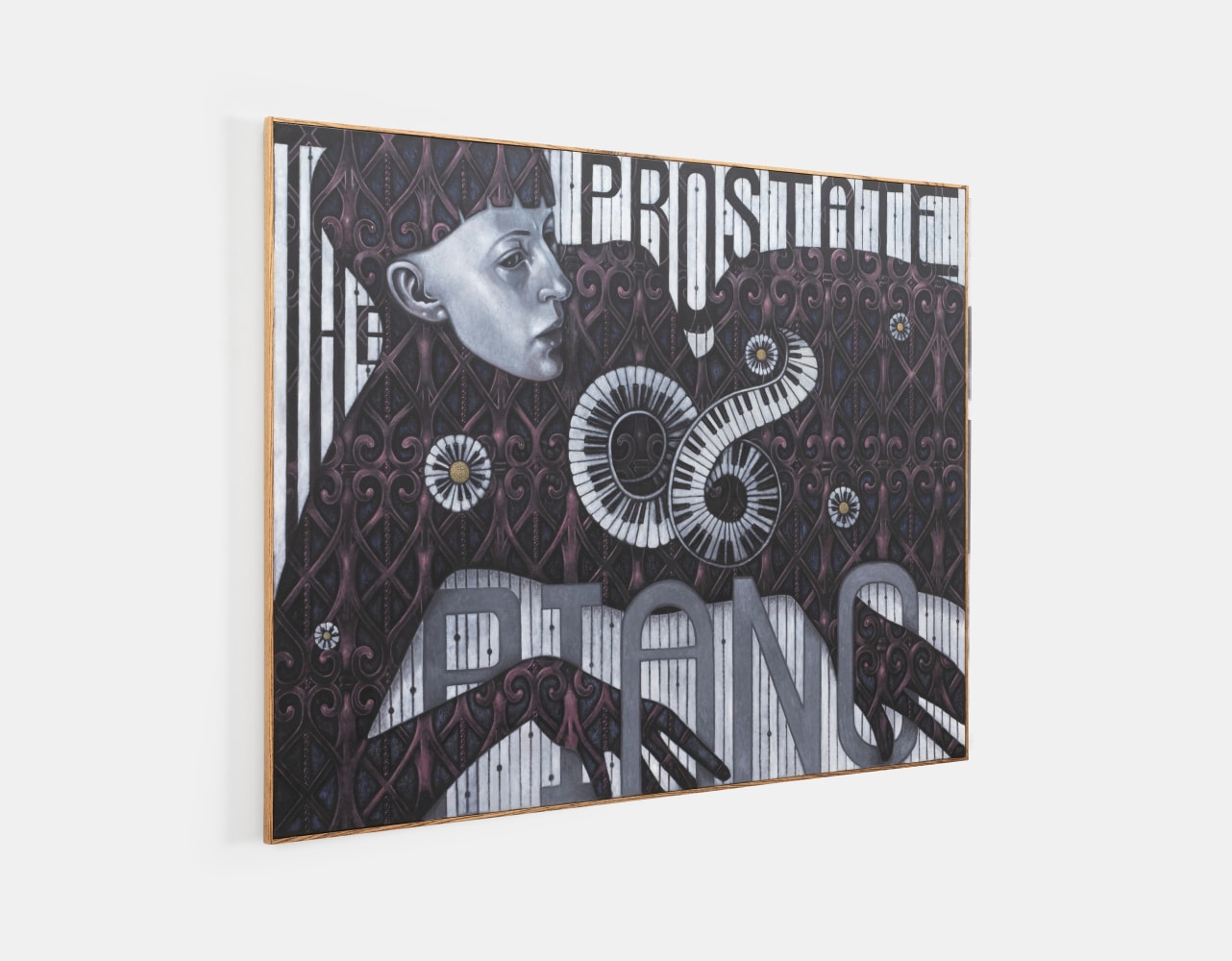 Justin Fitzpatrick

Poster for a Musical (The Prostate Piano), 2024

oil on linen, oak frame

140 x 180 cm / 55.1 x 70.9 in

143 x 183 x 3 cm / 56.3 x 72 x 1.2 in framed