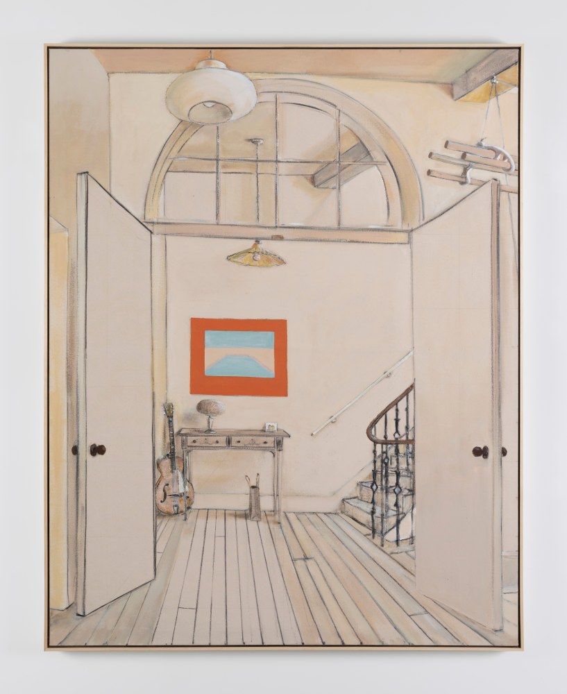 Merlin James
Landing, 2023
acrylic and charcoal on canvas
167 x 132 cm / 65.7 x 52 in