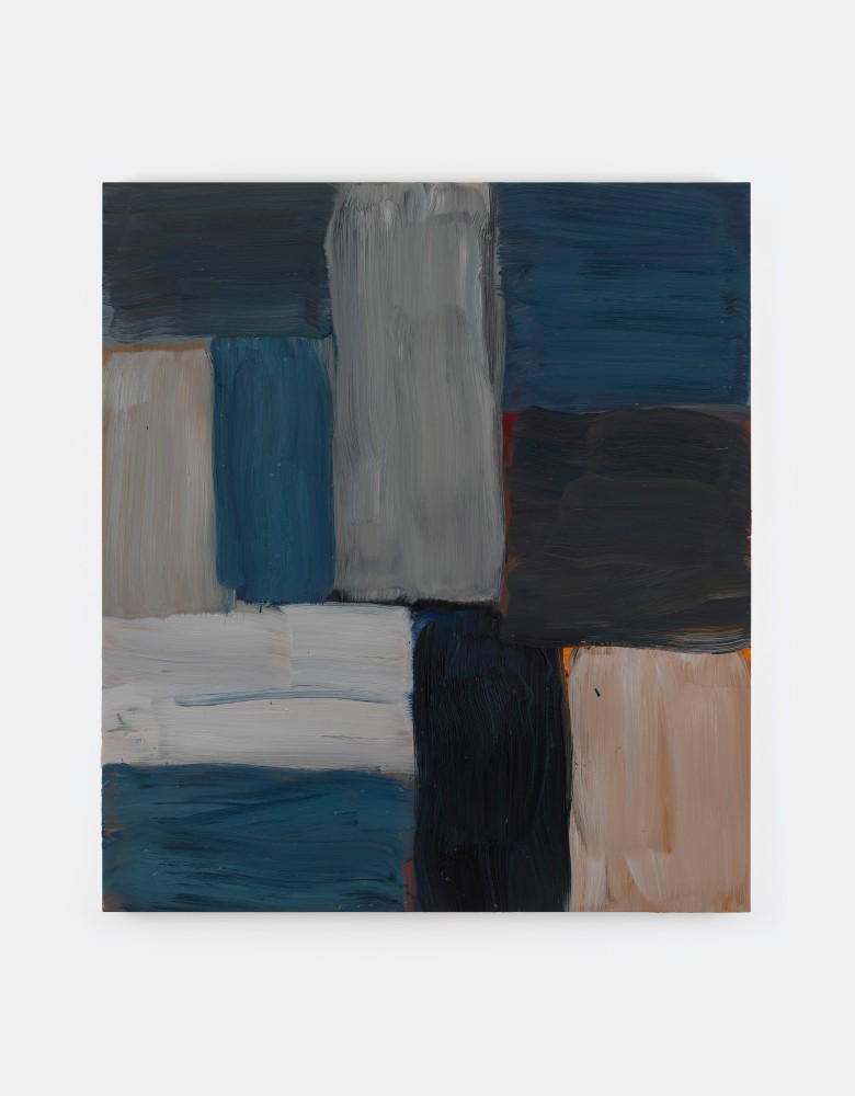 Sean Scully Wall of Light Blue Gray 2023 oil on aluminium
