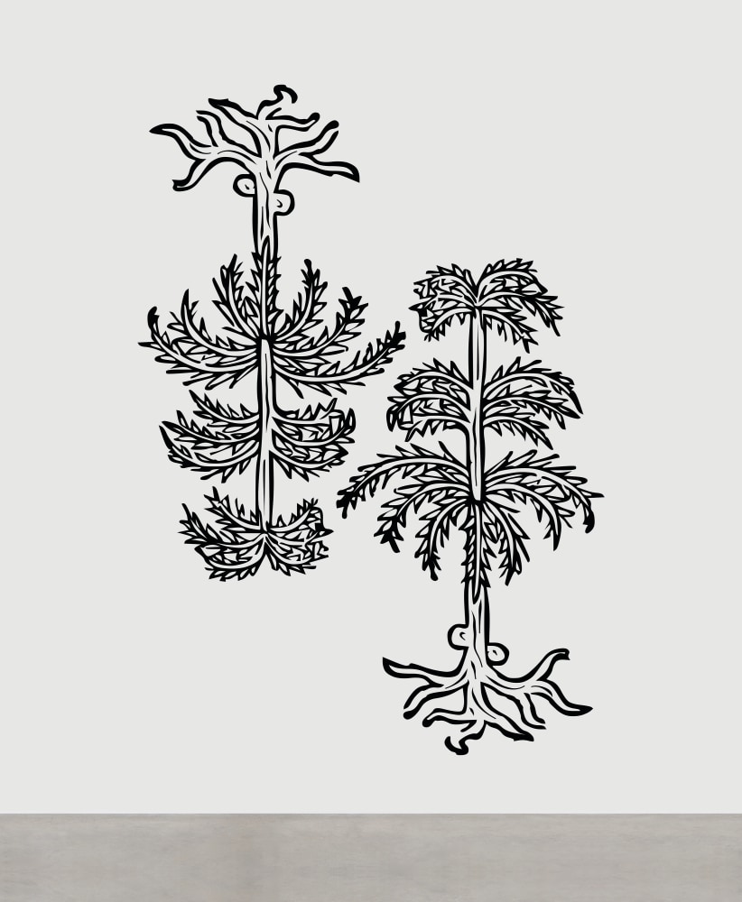 Liam Gillick
Herbman Inversion
2018
matte black vinyl on wall
dimensions vary, initial installation:
300 x 200 cm / 118.1 x 78.7 in &amp;nbsp;