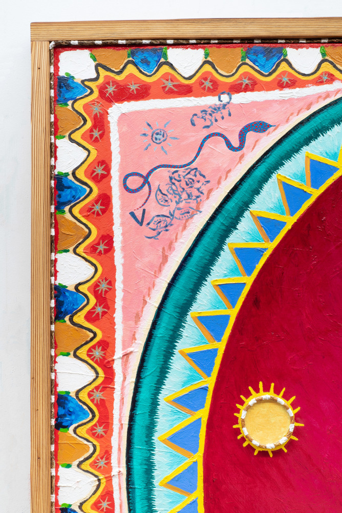 Daniel Rios Rodriguez&amp;nbsp;
Cycles of Existential Rhyme, 2020-21
oil, rope , nails and wood on canvas&amp;nbsp;
180.3 x 129.5 cm / 71 x 51 in&amp;nbsp; &amp;nbsp;

&amp;nbsp;