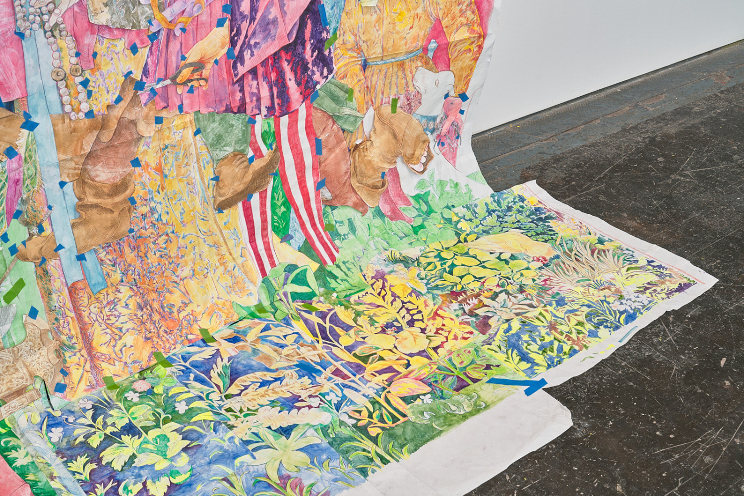 Sam Keogh, The Unicorn is Killed and Brought to the Castle Cartoon, Primary Nottingham, 2023. Photography: Reece Straw