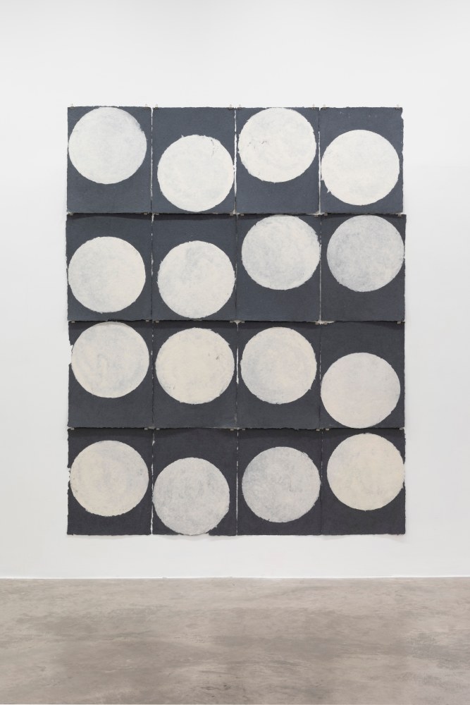 Richard Gorman&amp;nbsp;

All Wall (balls white &amp;amp; grey) 2013

handmade Echizen kozo washi paper, 16 elements

each sheet 63 x 49 cm /&amp;nbsp;24.8 x 19.3 in&amp;nbsp;

installed dimensions 252 x 196 cm