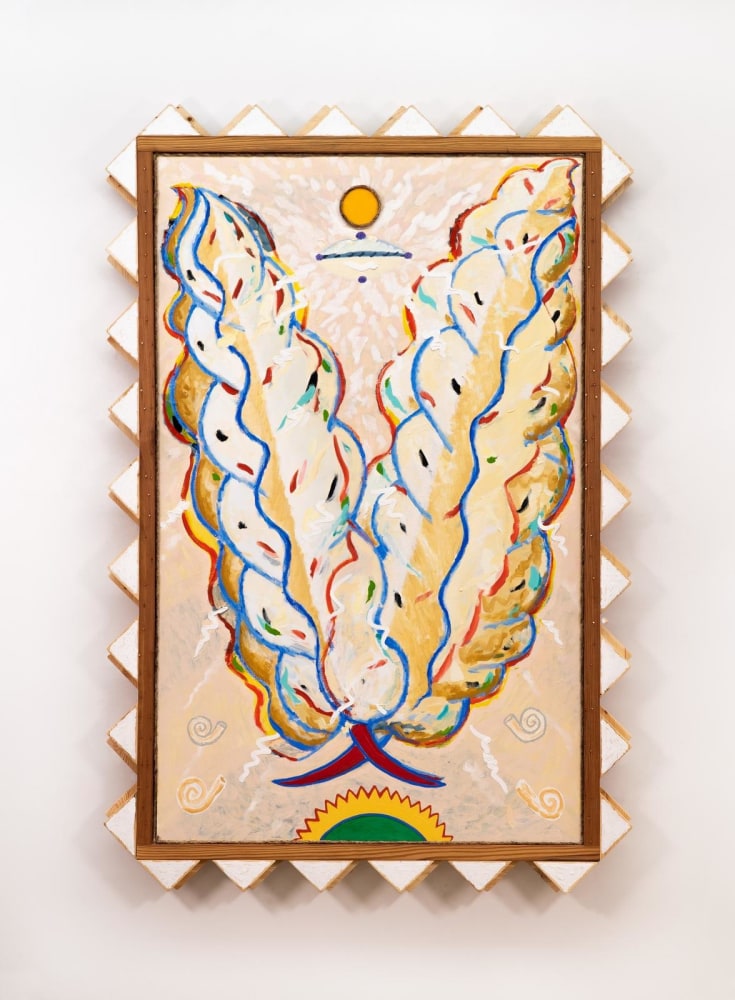 Daniel Rios Rodriguez,&amp;nbsp;Las Nubes,&amp;nbsp;2020, oil, styrofoam and rope on canvas with wood frame, 170.2 x 111.8 cm / 67 x 44 in&amp;nbsp;&amp;nbsp;