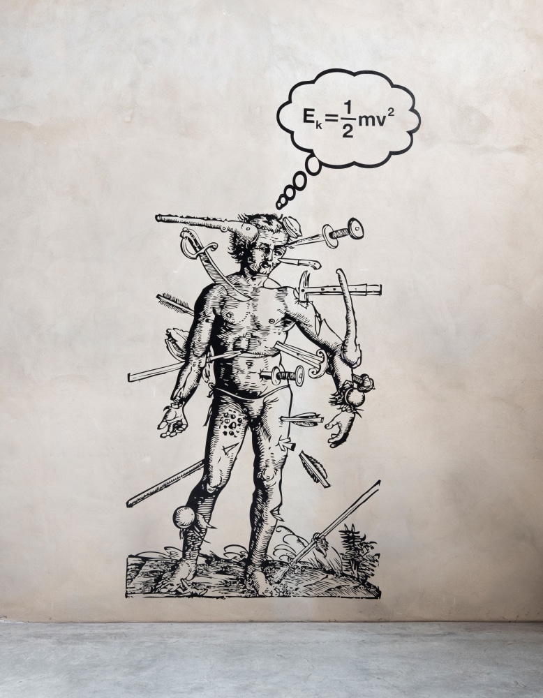 Liam Gillick
Kinetic Energy of Rigid Bodies, 2021
matte black vinyl on wall
dimensions variable