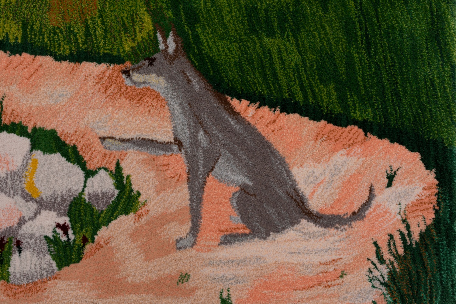 Isabel Nolan
The wolf who made a city tremble c.1216 (After Sassetta), 2023
hand-tufted 100% New Zealand Wool, 12 mm pile
300 x 200 cm / 118.1 x 78.7 in